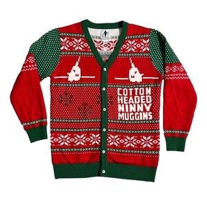 Elf Button-down Christmas Sweater Cardigan - Medium